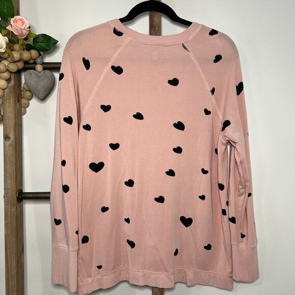 Philosophy Long Sleeve Pink and Black Heart Sweatshirt Size Large‎ - Picture 4 of 7